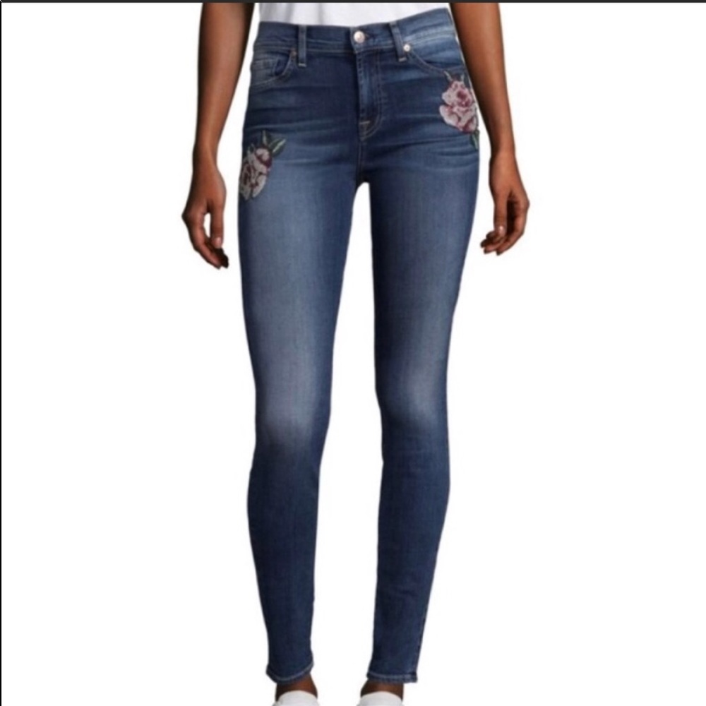 7 For All Mankind Rose Embroidered Jeans, 27